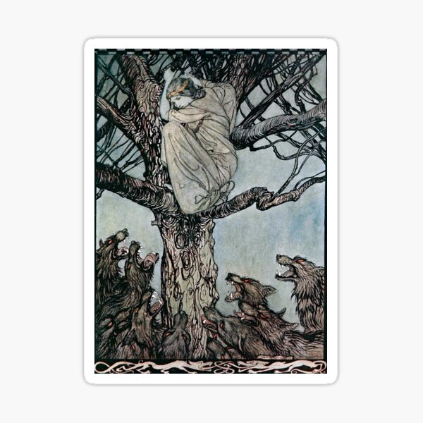 The Wooing of Becfola - Irish Fairy Tales - Arthur Rackham Sticker