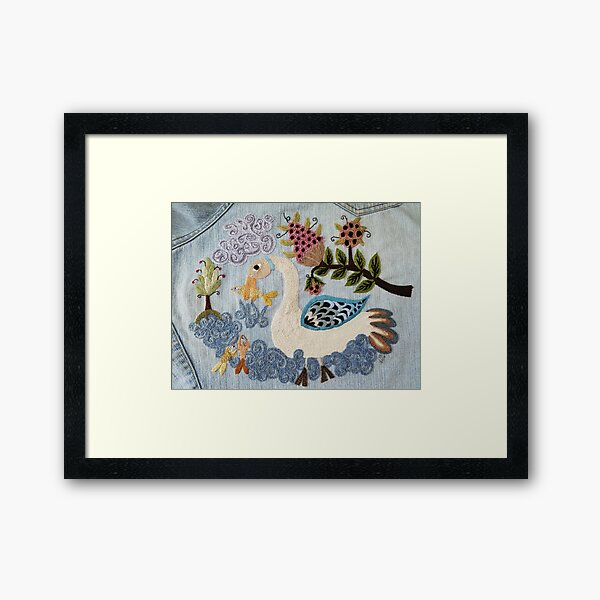 Fishing Goose Framed Art Print