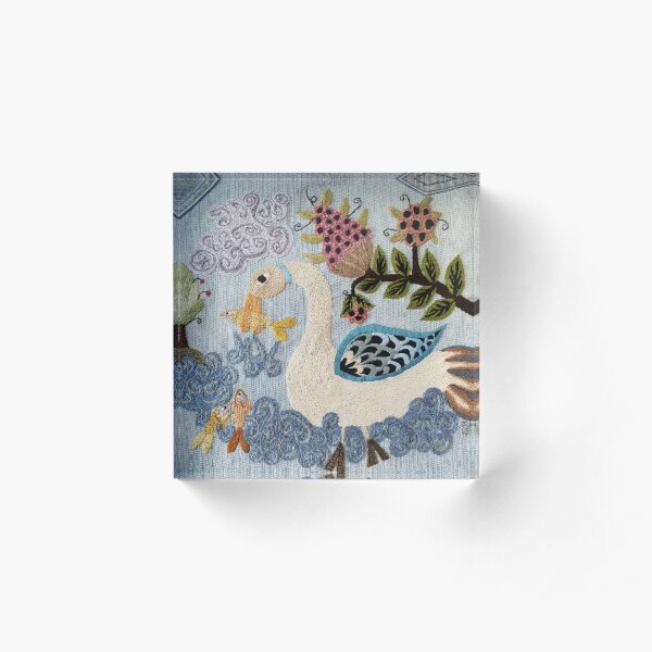 Fishing Goose Acrylic Block