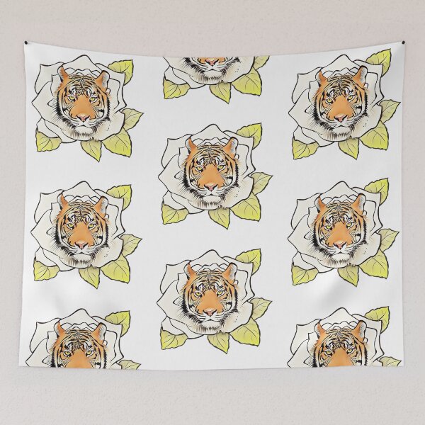Artikelvorschau, Tiger Shirt , Tiger Motiv mit Rose entworfen und verkauft von Bonita0105.