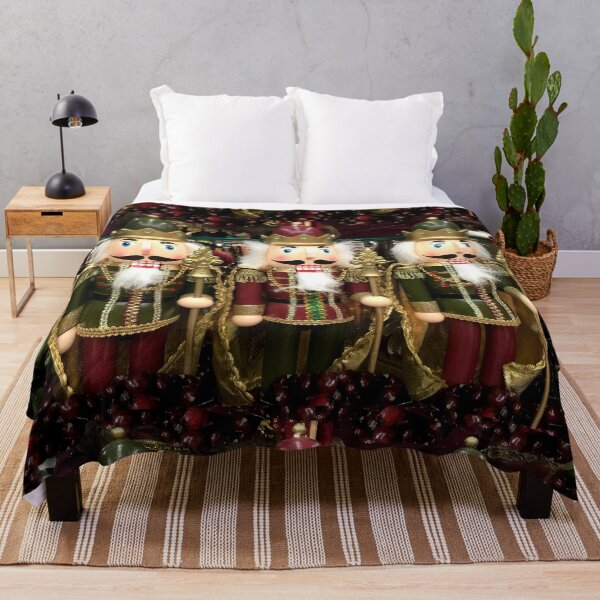 Christmas Nutcracker Trio Throw Blanket