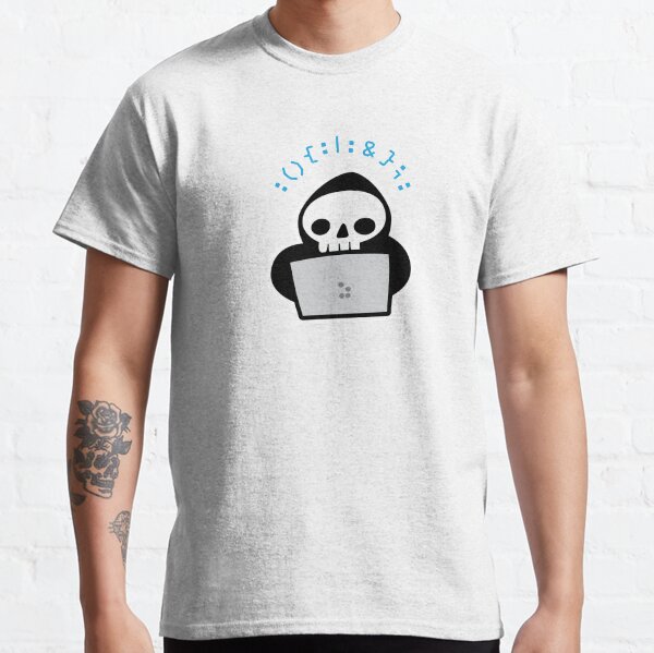 Item preview, Skull Hacker with black hoodie and laptop writing a Fork Bomb designed and sold by mamanicas.