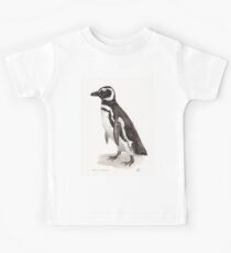 Penguin Watercolor Painting Kids Tee