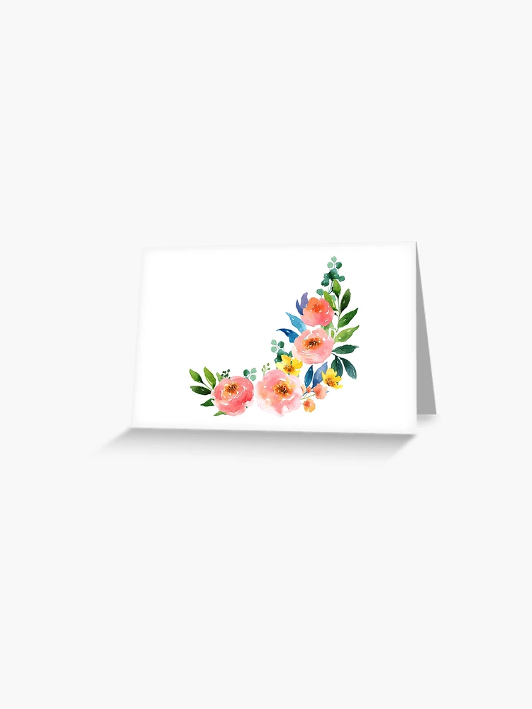 Flower Watercolor- Corner Greeting Card for Sale by jesledes