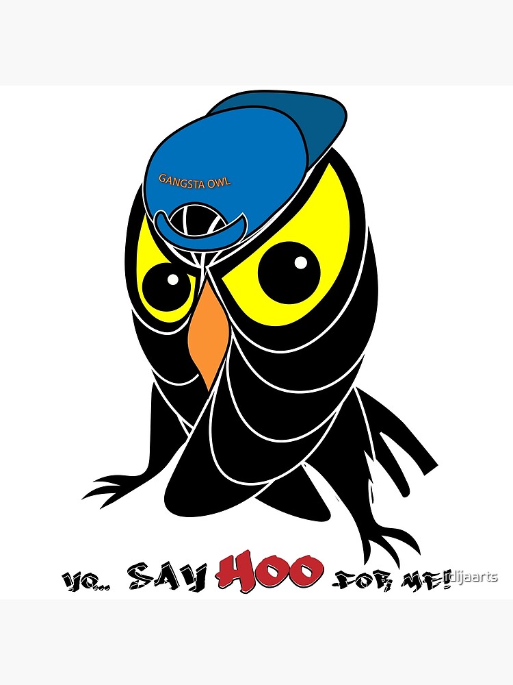 "Gangsta Rap Owl" Poster by lidijaarts Redbubble