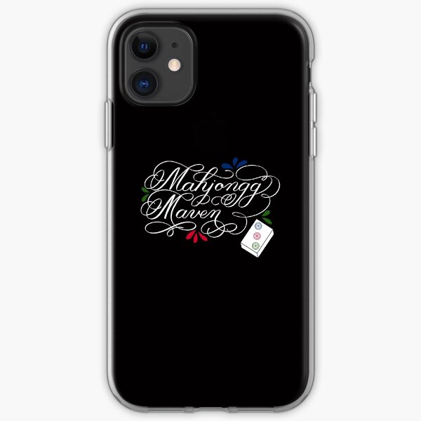 Mahjongg Mahjong Maven Design in Dark Background iPhone Soft Case