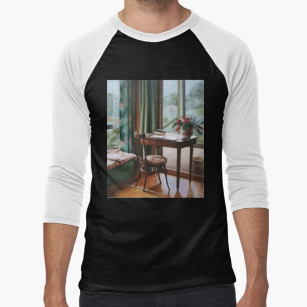The Guest Book at the Gramps - Oil painting by Avril Thomas - Adelaide / South Australia Artist Baseball ¾ Sleeve T-Shirt