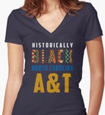 North Carolina A&T HBCU Women's Fitted V-Neck T-Shirt