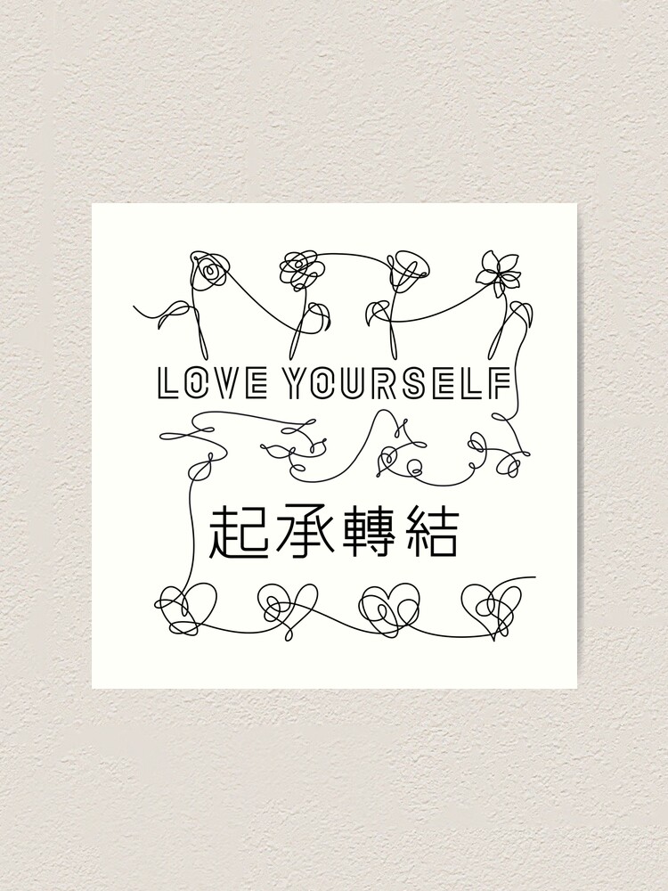 BTS Love Yourself albums connected (black) | Art Print