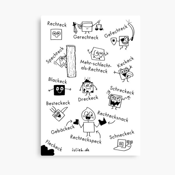 Eckig islieb Comic Leinwanddruck
