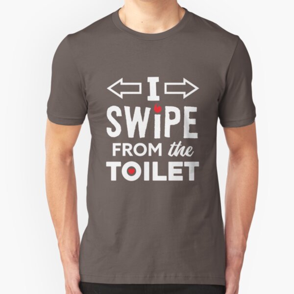Toilet Swiper - White on Dark Slim Fit T-Shirt