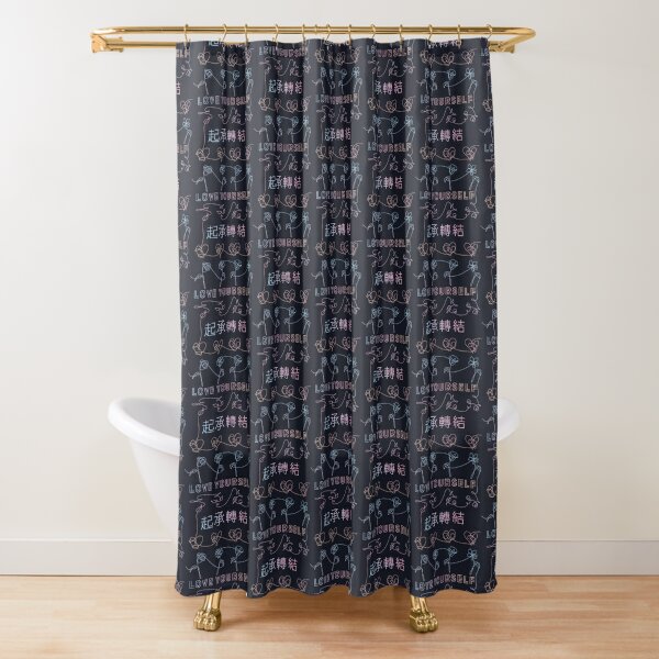 Bts Background Shower Curtains Redbubble - hungry meme roblox id losos