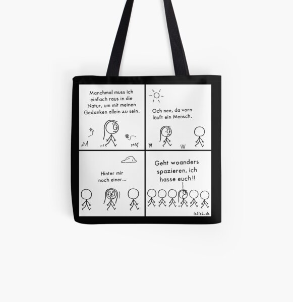 Natur islieb Comic Allover-Print Tote Bag