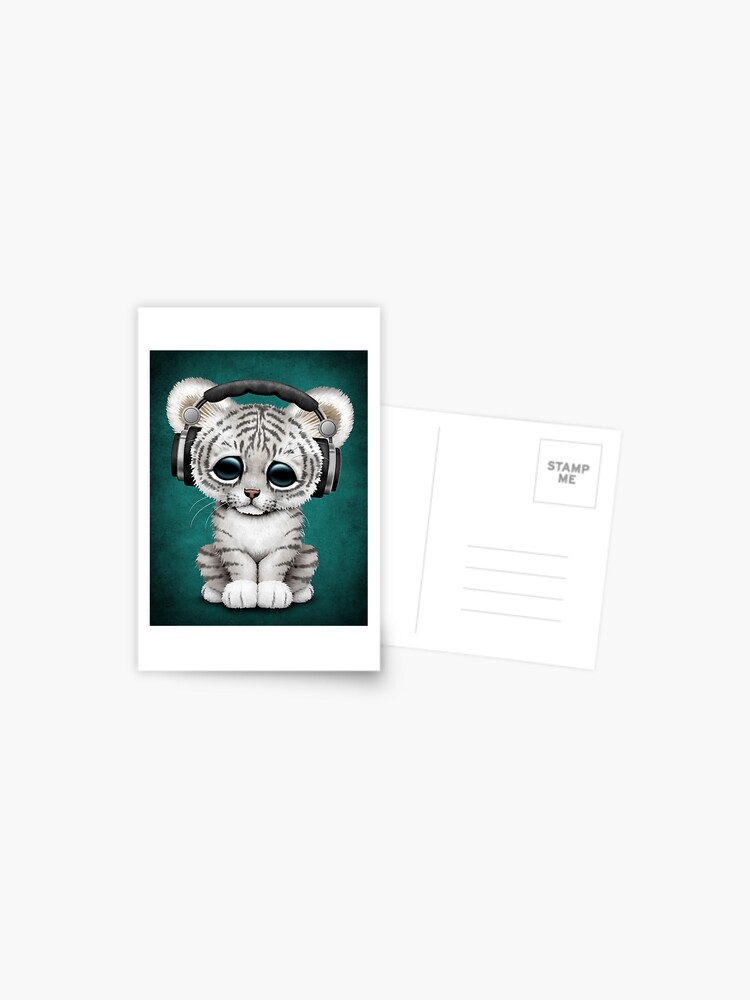 Adorable Baby Tiger Cub on White Postcard