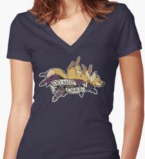 do not care Women's Fitted V-Neck T-Shirt