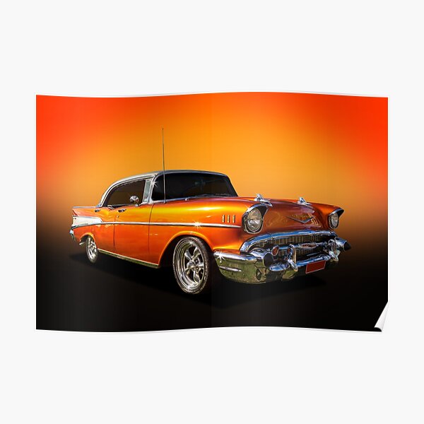 57 Chevy Cutaway 24x36 Poster Vintage-Style 1957 Chevrolet American Classic Car 