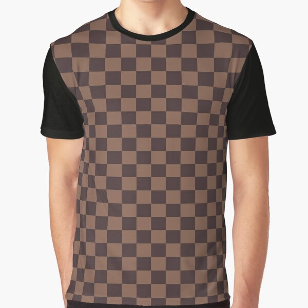 LOUIS VUITTON Grid Full Print Round Neck Pullover Short Sleeve Black 1