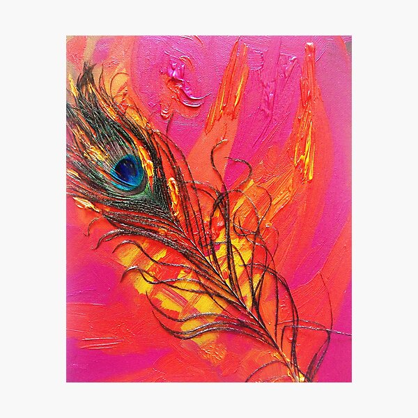 PEACOCK IN FLAMES Photographic Print