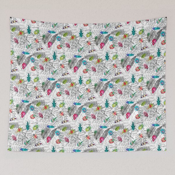 Item preview,  Beetle Bugs and Tropical Leaves designed and sold by LIMEZINNIASDES.