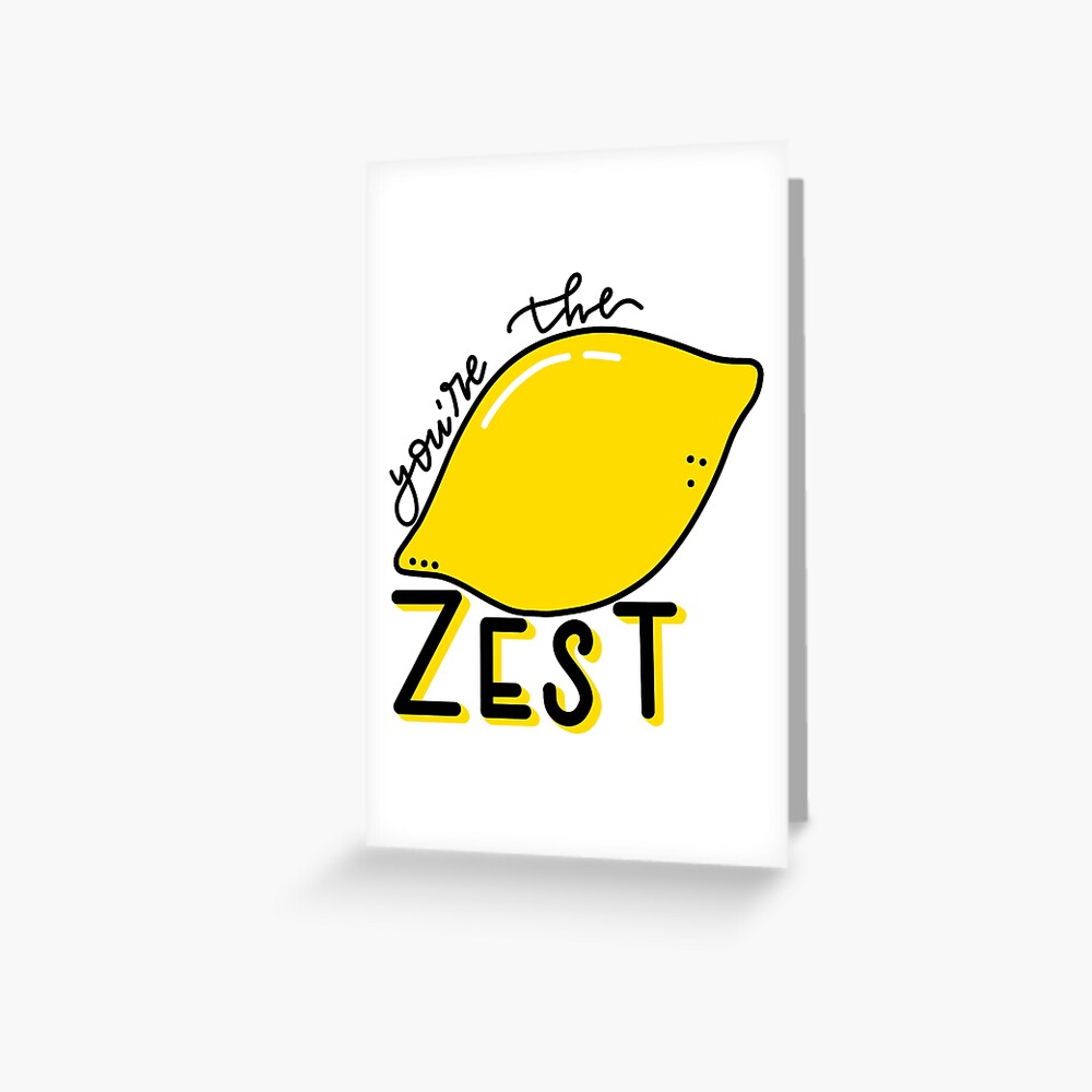 Lemon Cooking Card You/'re the Zest Greeting Card Kawaii Cheery Encouragement Card Thinking of You Thank You