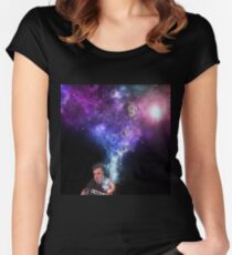 Elon Musk Smoking the Universe Women's Fitted Scoop T-Shirt