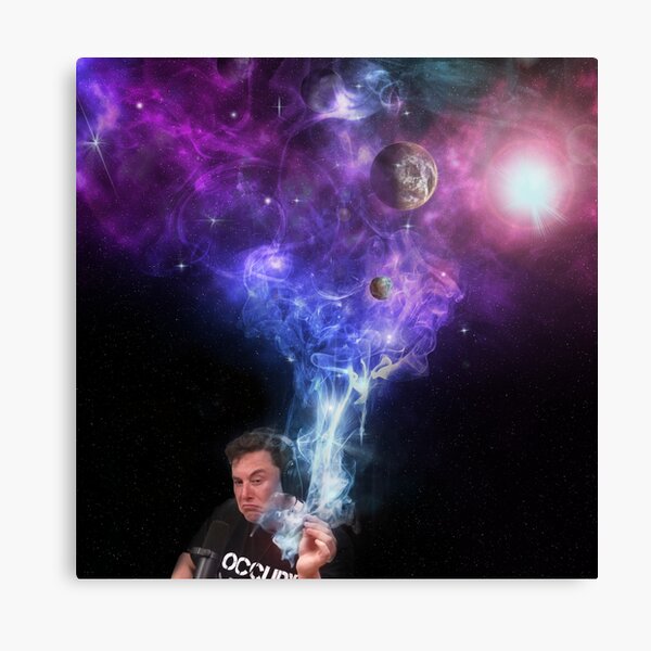 Elon Musk Smoking the Universe Canvas Print
