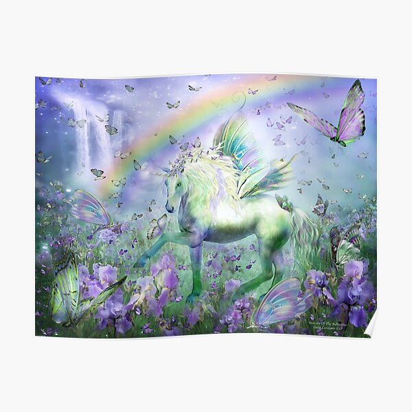 Unicorn Of The Butterflies Poster