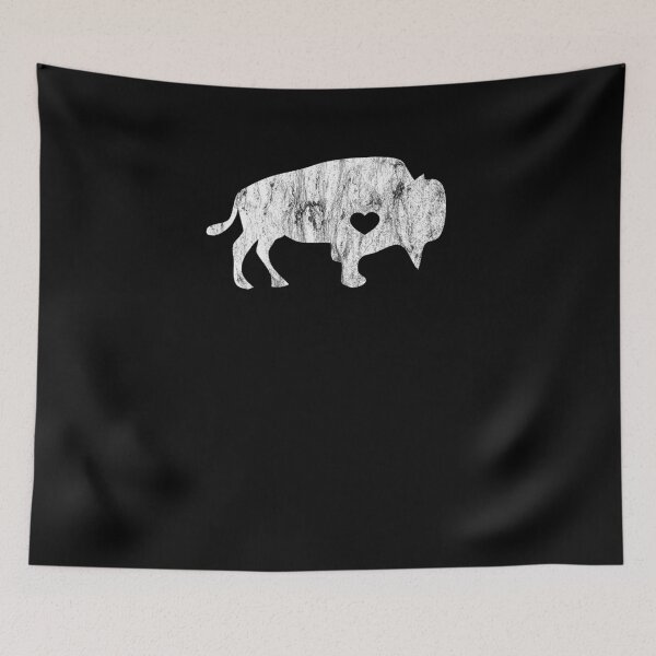 Item preview, White Raging Buffalo Distressed TShirt I Love Buffalos designed and sold by KNUXX Shop.