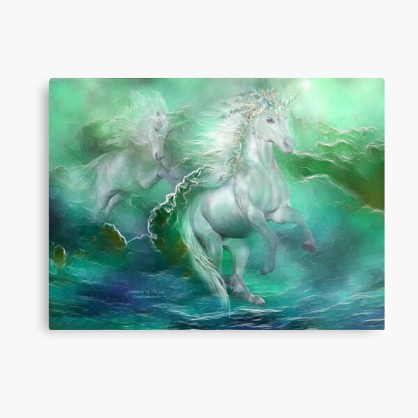 Unicorns Of The Sea Metal Print