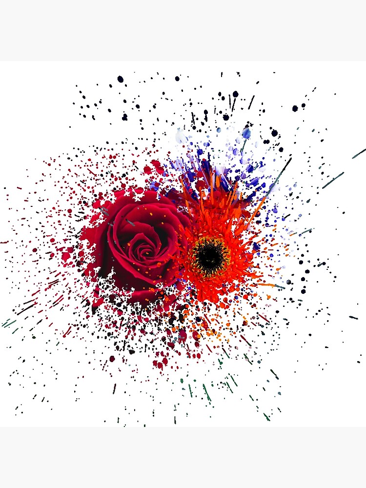 splatter flower painting