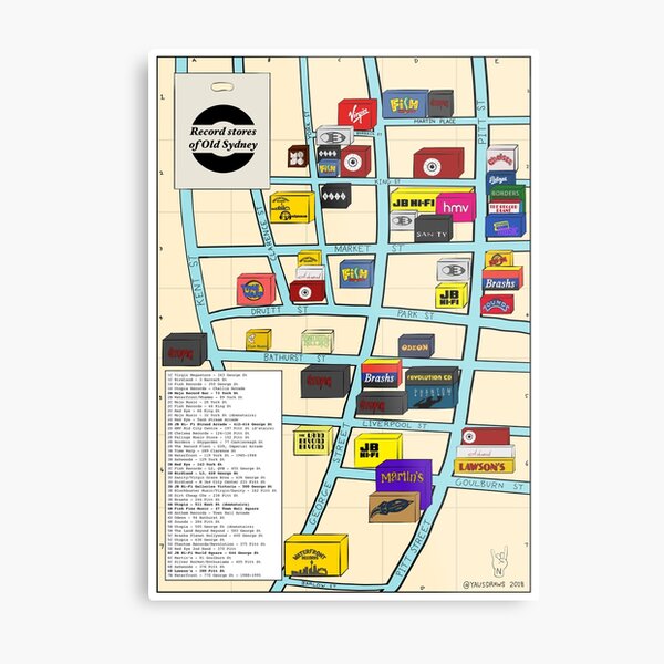 Record Stores Of Old Sydney Metal Print