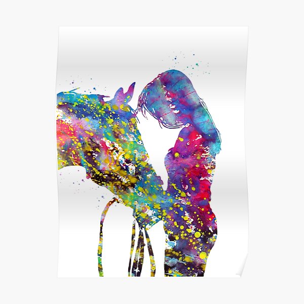 Girl with horse Poster