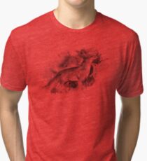 Fox Ink Illustration Tri-blend T-Shirt
