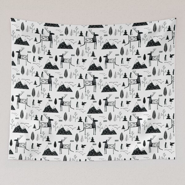 Item preview, Black and white deers. designed and sold by zatmeniee.