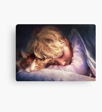 The Boy with the Cat Canvas Print