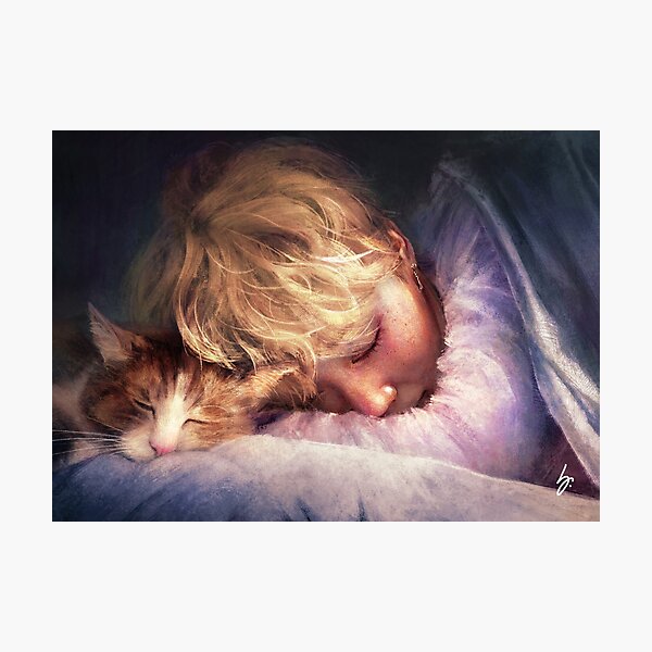 The Boy with the Cat Photographic Print
