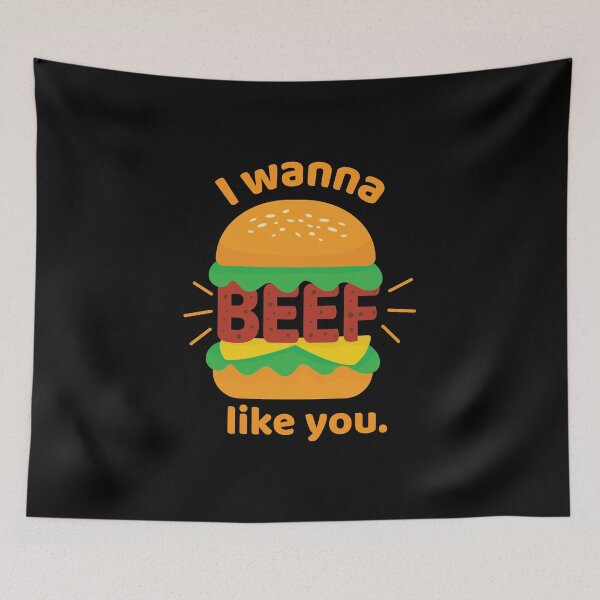 Item preview, I Wanna Beef Like You Cute Funny Hamburger Joke designed and sold by Bronby.