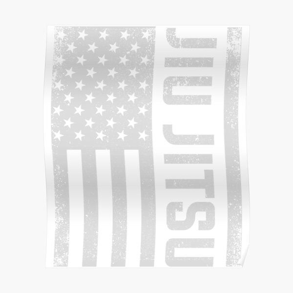 Patriotic MMA Grappling Bjj Brazilian Jiu Jitsu American Flag Poster