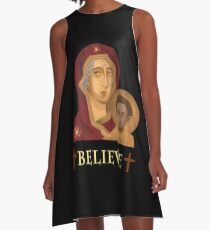 Baby Jesus and Mother Mary - Believe A-Line Dress