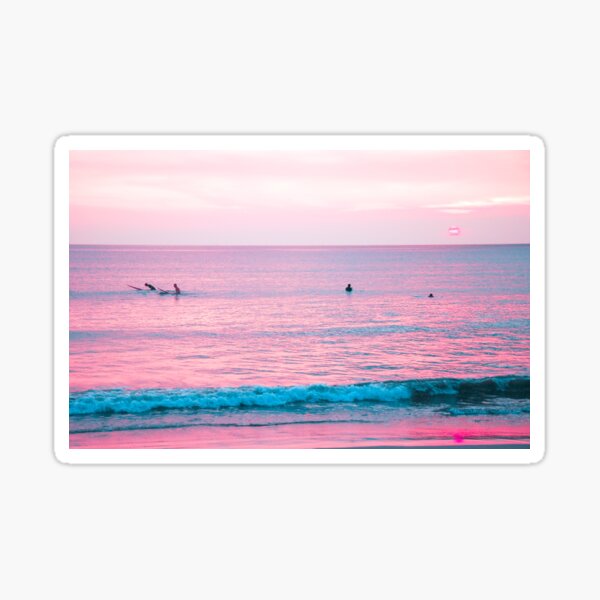 Surfing surf Retro Beach American Vinyl Round Surfer On Wave Huntington Beach California Sticker