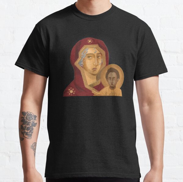 Baby Jesus and Mother Mary - Christian Icon Art Classic T-Shirt