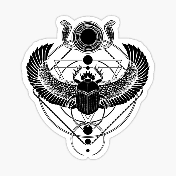 Winged scarab and the Sun disc Sticker