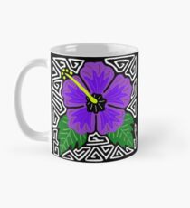 Purple hibiscus w/ swirl mola Mug