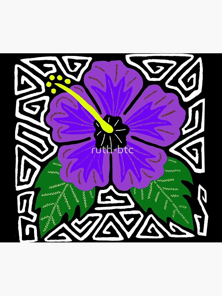 Purple hibiscus w/ swirl mola by ruth-btc