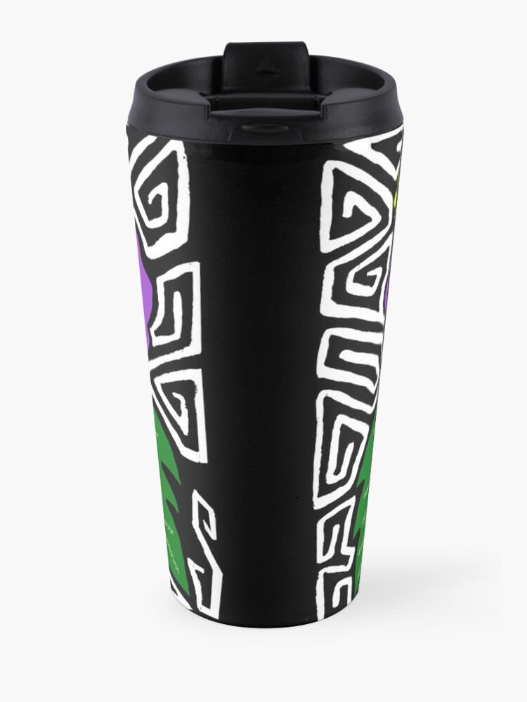 Alternate view of Purple hibiscus w/ swirl mola Travel Mug
