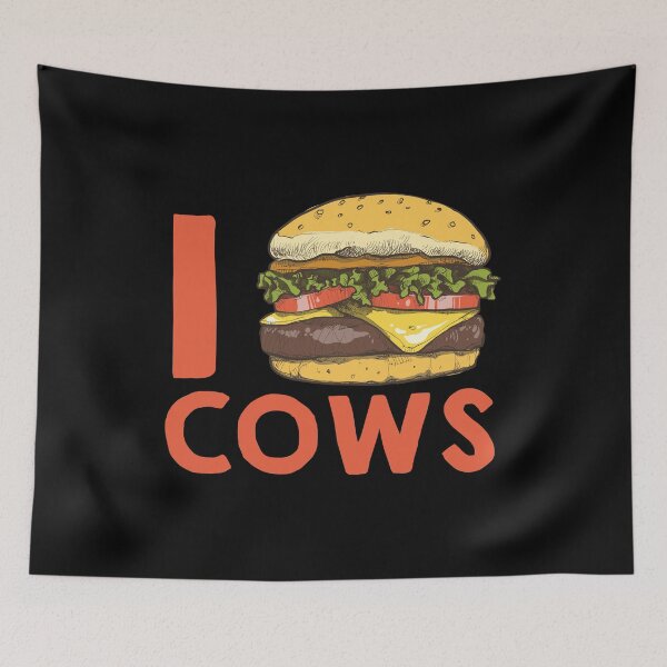 Item preview, I Love Cows Meat Eater Burger Heart Fast Food Lover designed and sold by Bronby.