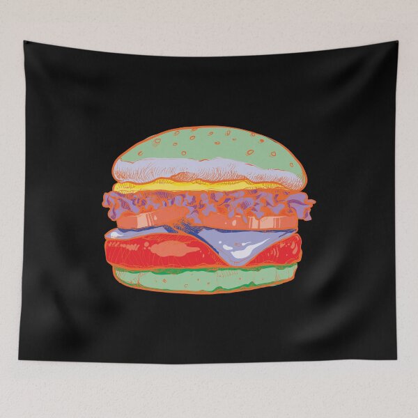 Item preview, Psychedelic Retro Hamburger Fast Food Addict Trip designed and sold by Bronby.