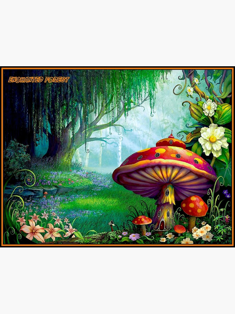 Mushrooms With Butterfly In Jungle Special Diamond Painting