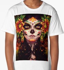 Dia De Los Muertos-Day Of The Dead Art Long T-Shirt
