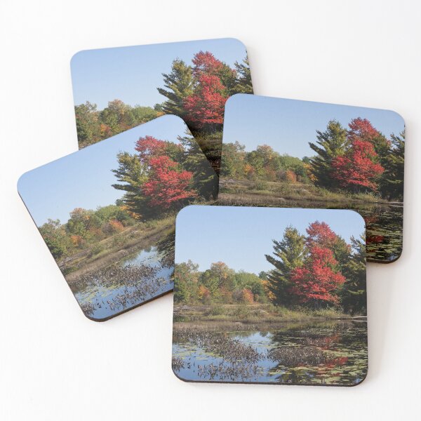 Item preview, Red Maple - Still Forest Lake in the Fall designed and sold by Georgia Mizuleva.